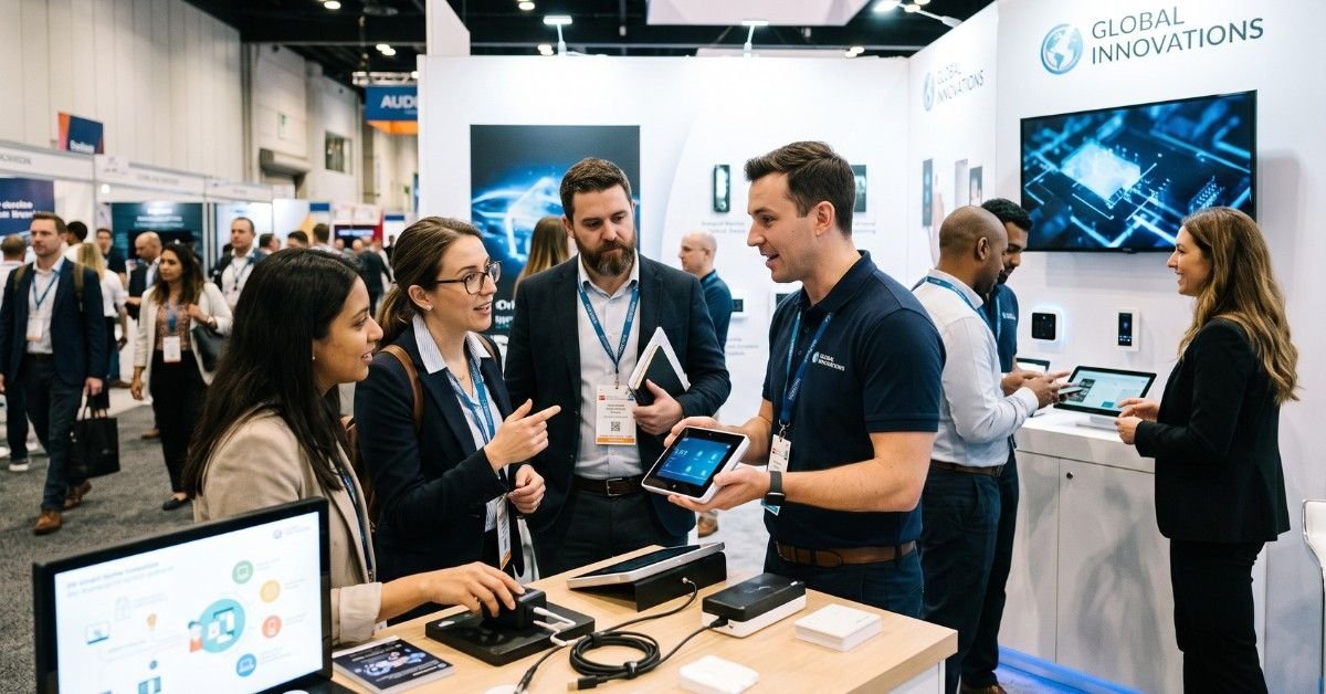 Exhibition stand attracting visitors