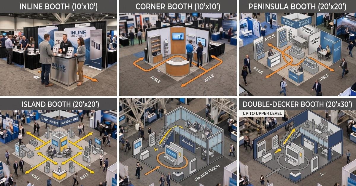 Different exhibition booth layouts