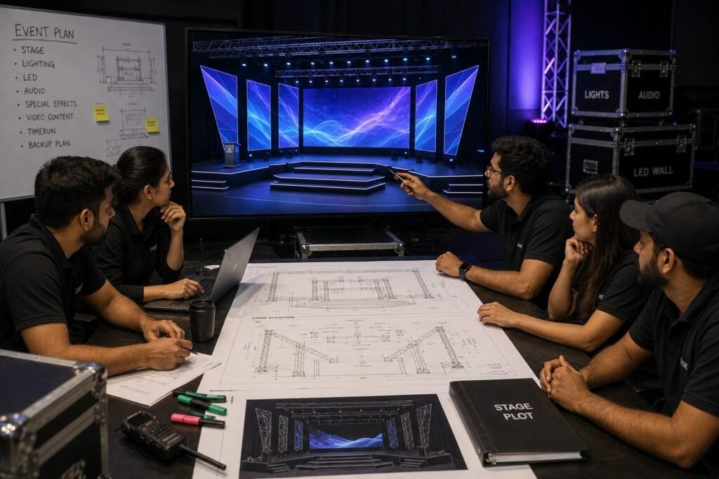 Modern conference stage setup