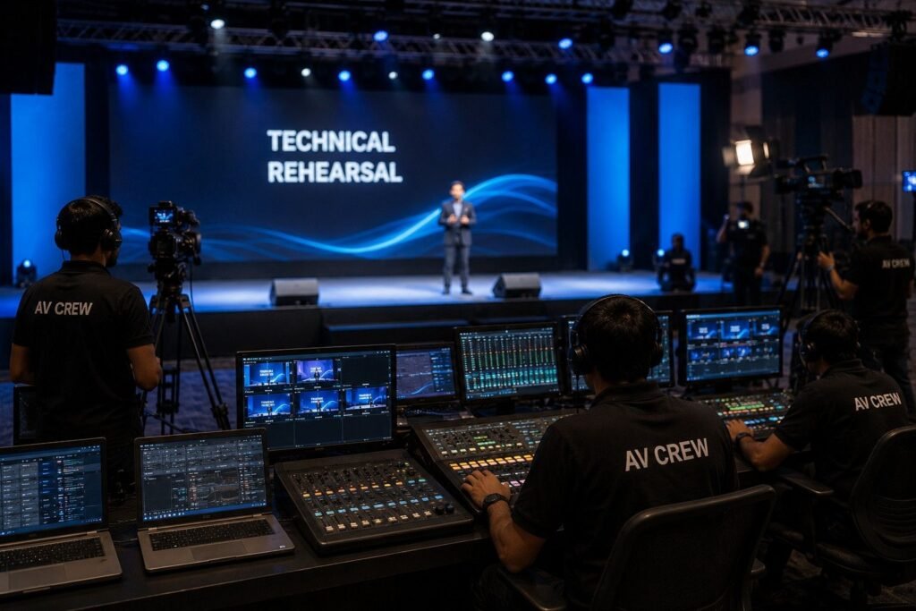 Corporate AV production setup