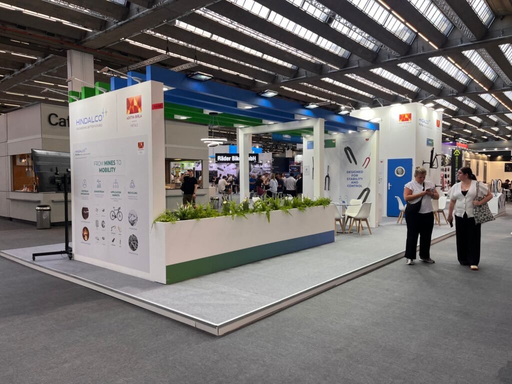 Hindalco EUROBIKE booth showcasing aluminium innovation.